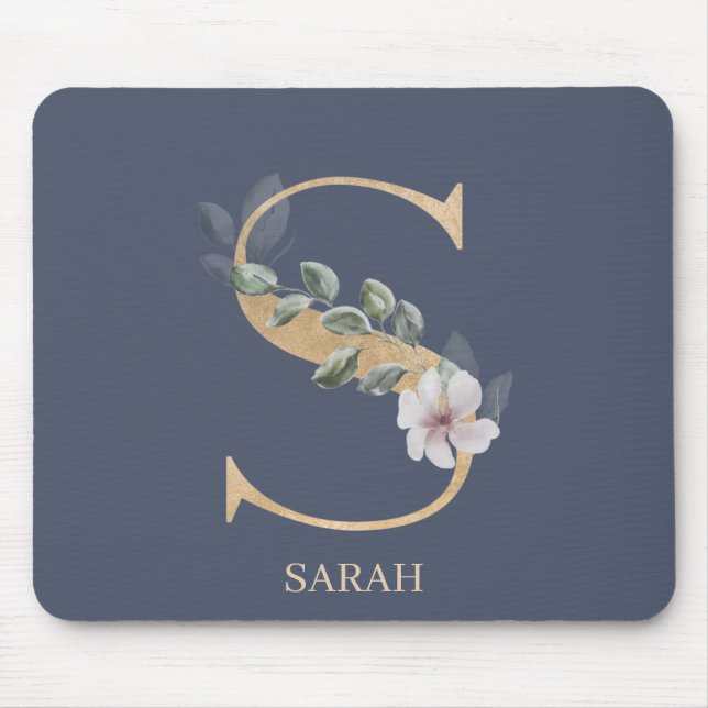 S Monogram Personalisierte Maus Pad Mousepad (Vorne)