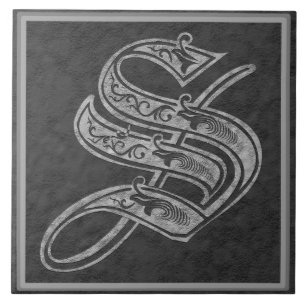 S-Monogramm "königliche graue Stein" Fliese