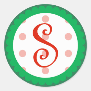 S Monogramm (Weihnachten in der Pfingstzeit) Runder Aufkleber