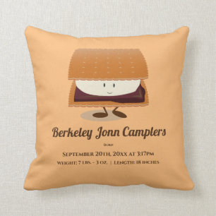 S more Character Brown White Cartoon Baby Birth Kissen