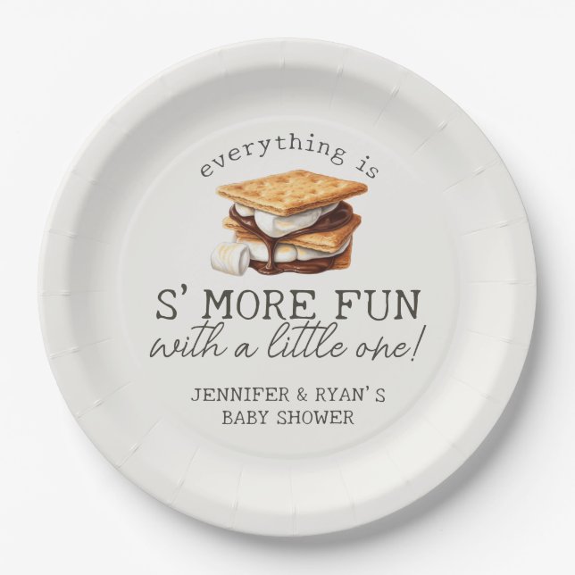 S’mores Fall Bonfire Outdoor Baby Shower Pappteller (Vorderseite)