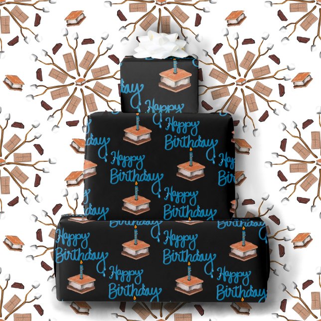 S’mores Happy Birthday Geschenkpapier (Von Creator hochgeladen)