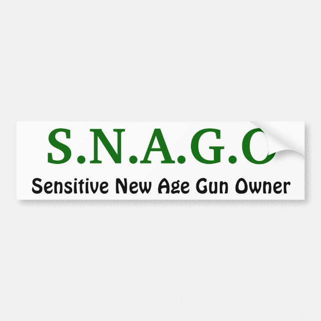 S.N.A.G.O, empfindlicher Zeitalter-Waffenbesitzer Autoaufkleber (Vorne)