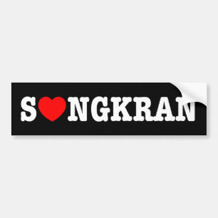 S ❤ NGKRAN ~ Herz (Liebe) Songkran Autoaufkleber