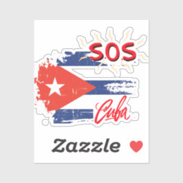 S.O.S. Cuba Custom-Cut Vinyl Sticker