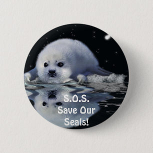 S.O.S. RETTE UNSERE HARP-SIEGEL BUTTON