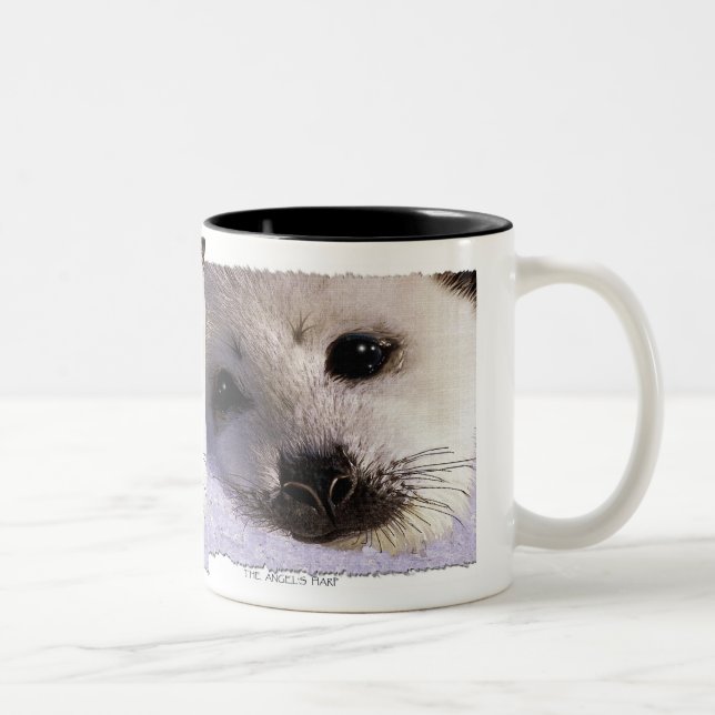 S.O.S. RETTE UNSERE HARP-SIEGEL ZWEIFARBIGE TASSE (Rechts)