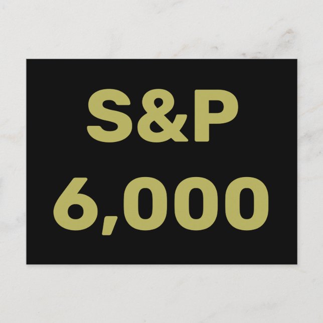 S&P 6.000 Level Stock Market Index Celebration Postkarte (Vorderseite)