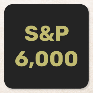 S&P 6.000 Level Stock Market Index Celebration Rechteckiger Pappuntersetzer