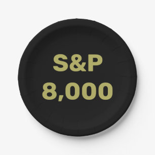 S&P 8.000-Level-Aktienindex-Feier Pappteller