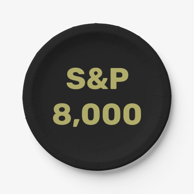 S&P 8.000-Level-Aktienindex-Feier Pappteller (Vorderseite)