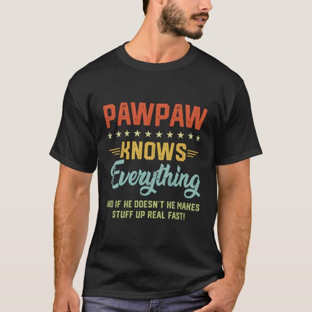 S Pawpaw weiß alles Großvater Väter Witze T-Shirt (Vorderseite)