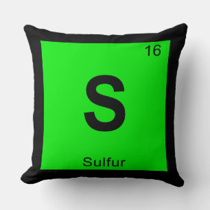 S - Periodisches Symbol für Schwefelchemie Kissen