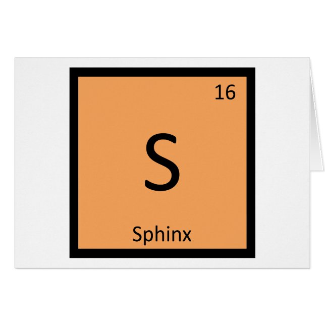 S - Periodisches Tabellenelement der Sphinx Cat Ch (Vorderseite (Horizontal))