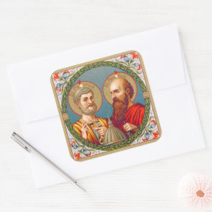 S. Peter und Paul, Apostel (JMAS 01) Quadratischer Aufkleber