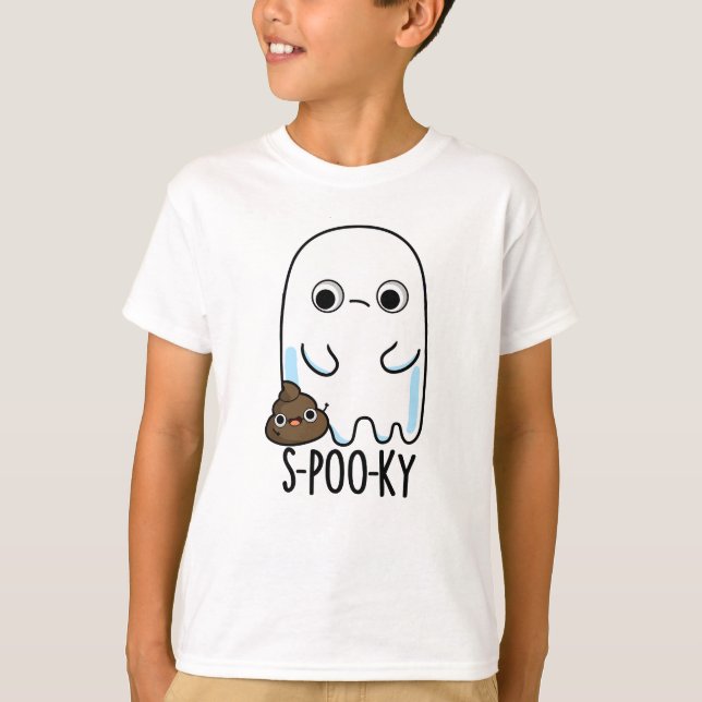 S-poo-ky Funny Ghost Kack Pun T-Shirt (Vorderseite)