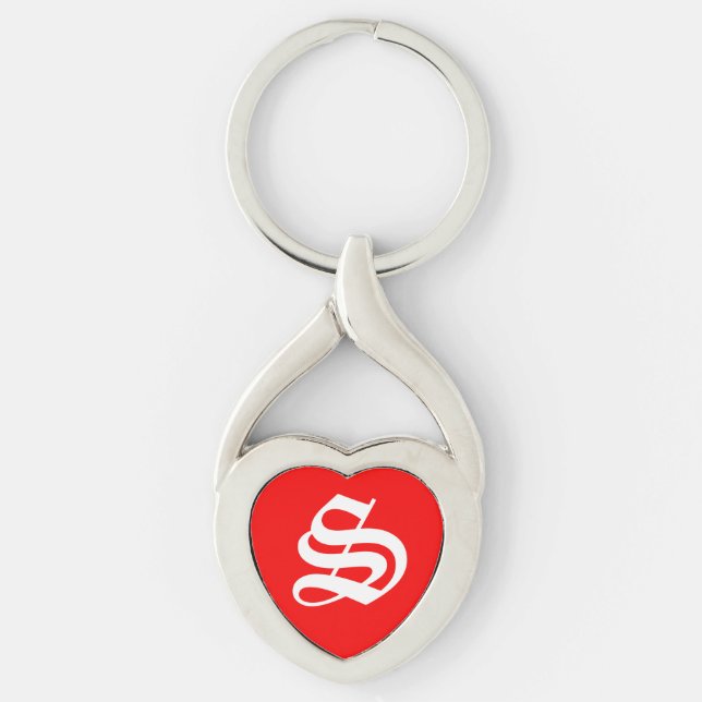 "S" Red Heart Schlüsselanhänger (Vorderseite)