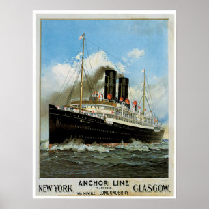 S.S. Caledonia Vintage Schiffs-Anzeige Poster