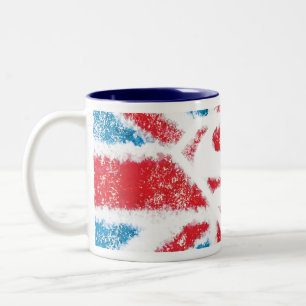 S-Schild über der Flagge Zweifarbige Tasse