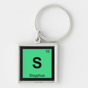 S - Sisyphus Griechisch Chemistry Periodisches Tab Schlüsselanhänger