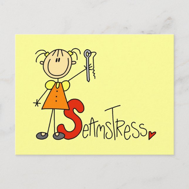 S steht für Schneiderin Postkarte (Vorderseite)