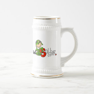 S steht für Soldat Bierglas