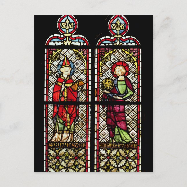 S. Sylvester und John the Evangelist Postkarte (Vorderseite)