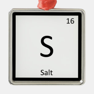 S - Symbol für die Salzchemie Silbernes Ornament