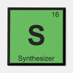 S - Synthesizer-Musik-Chemie-Periodensystem Magnet