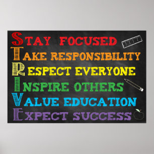S.T.R.I.V.E. Abkürzung Klassenzimmer Poster