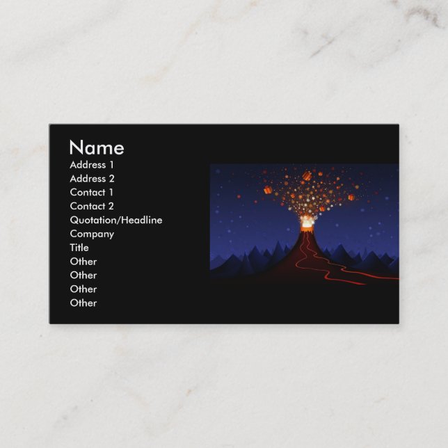 s_volcano-2560x1600, Name, Adresse 1, A... Visitenkarte (Vorderseite)