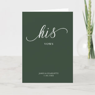 Sa Carte Vows Minimaliste Script Forest Green