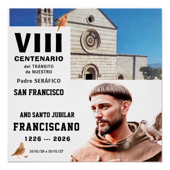 Sa Francisco de Assisi Glänzendes Poster (Vorderseite)