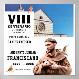 Sa Francisco de Assisi Glänzendes Poster