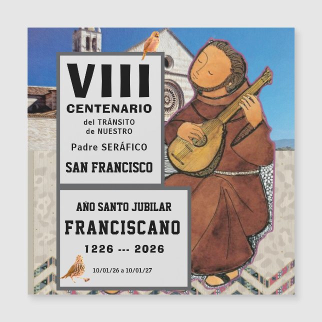 Sa  Francisco de Assisi Glossy Poster Magnetkarte (Vorderseite)