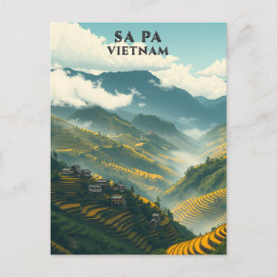 Sa Pa Vietnam Rice Terraces Mountains Postkarte