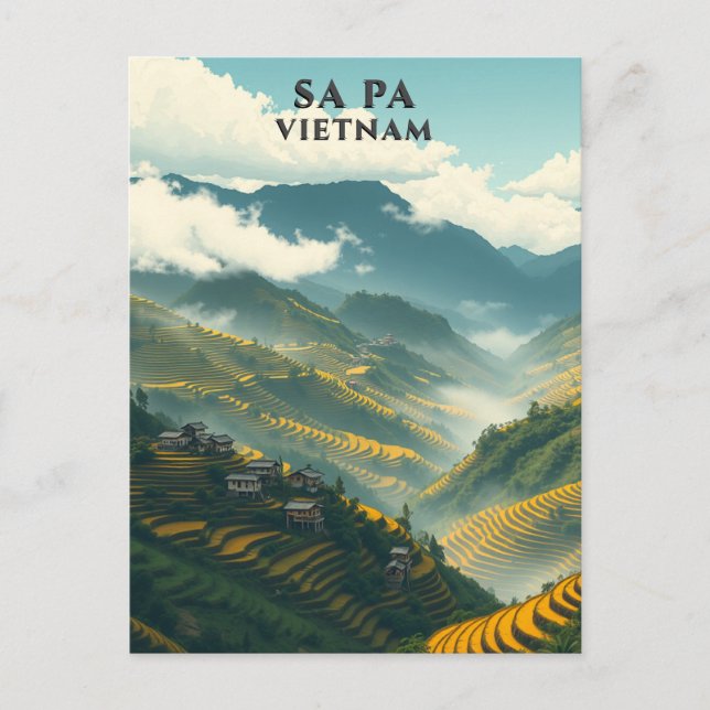 Sa Pa Vietnam Rice Terraces Mountains Postkarte (Vorderseite)