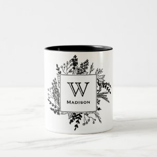 Sa tasse noire et blanche préférée de monogramm