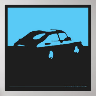 Saab 900 SPG/Aero - Blau auf Poster