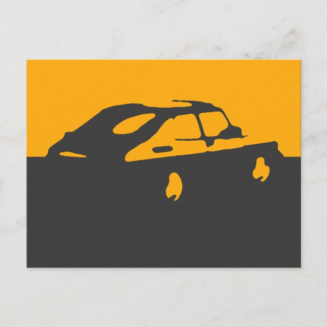 Saab 900 SPG/Aero - Jaune sur carte postale foncée (Devant)