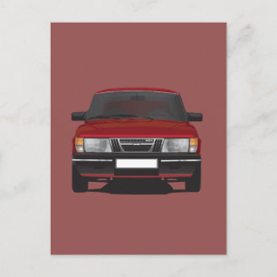 Saab 900 turbo (rot) postkarte