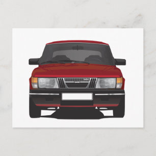 Saab 900 turbo (rot) postkarte