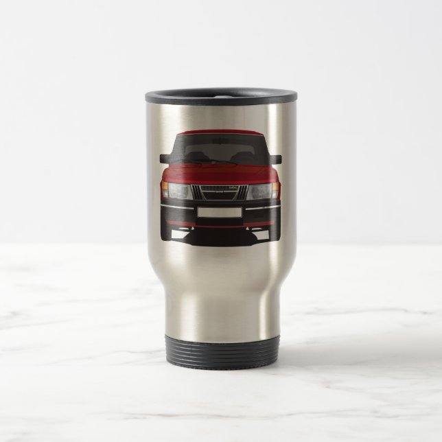 Saab 900 Turbo (rot) Reisebecher (Mittel)