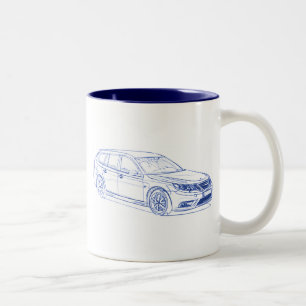 Saab 9-3 Combi 2009 Zweifarbige Tasse