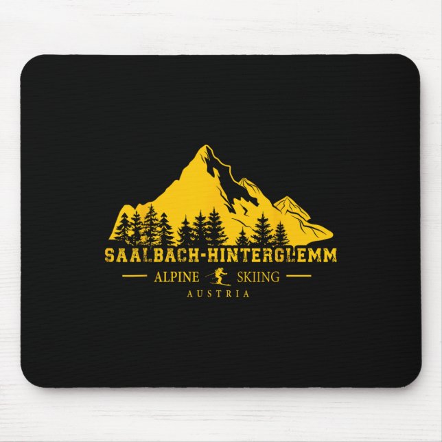 Saalbach Hinterglemm Austria Ski Resort Alpine Ski Mousepad (Vorne)