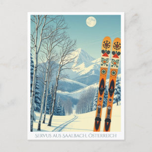 Saalbach Österreich - Europa Skiurlaub Postkarte