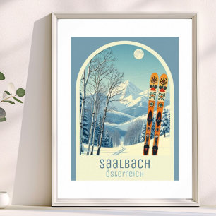 Saalbach Österreich Skiferien Poster