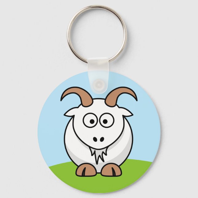Saanen Goat Schlüsselanhänger (Vorderseite)
