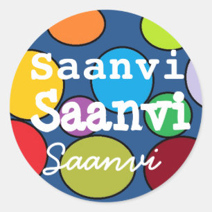 Saanvi Namensaufkleber Runder Aufkleber