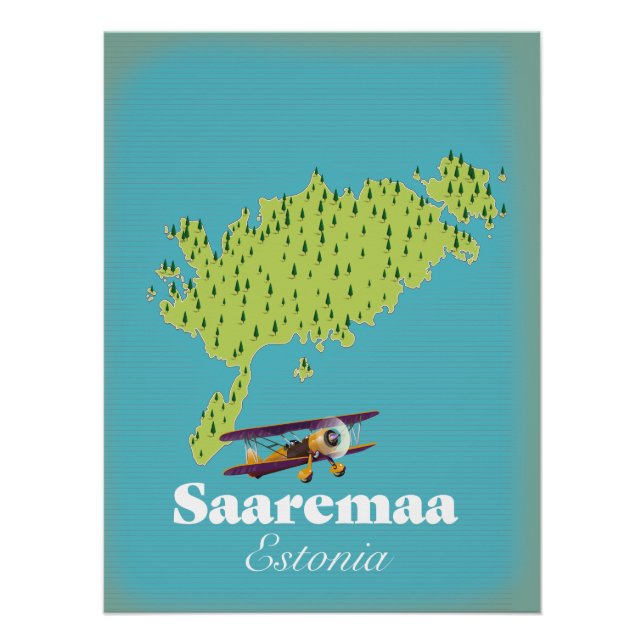 Saaremaa Estland-Karte Poster (Vorderseite)